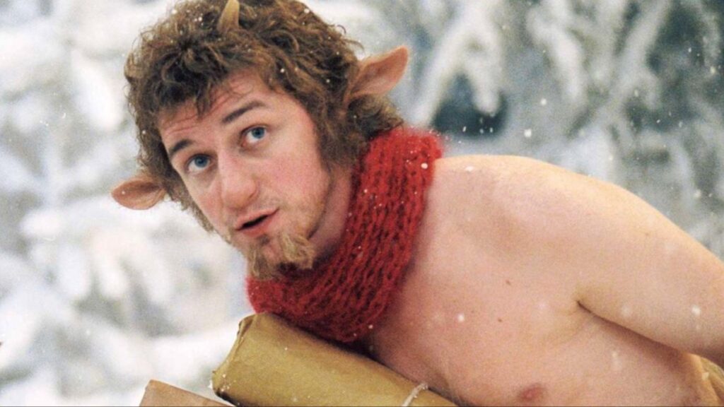 James McAvoy in makeup as Mr. Tumnus The Chronicles of Narnia: The Lion, the Witch and the Wardrobe