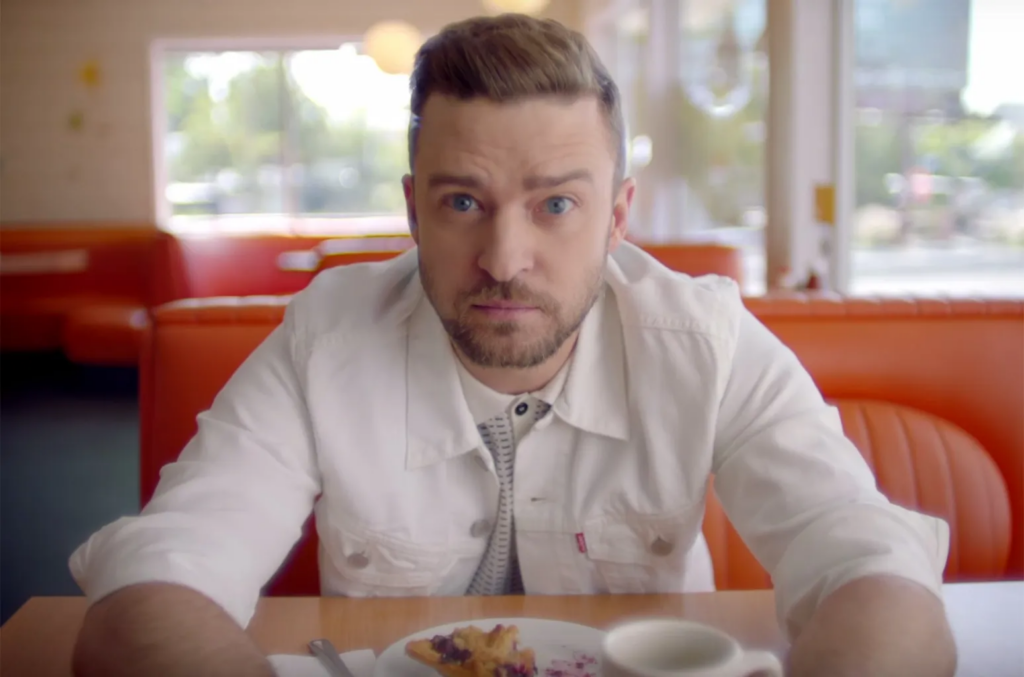 Justin Timberlake in a still from his Can't Stop The Feeling! music video