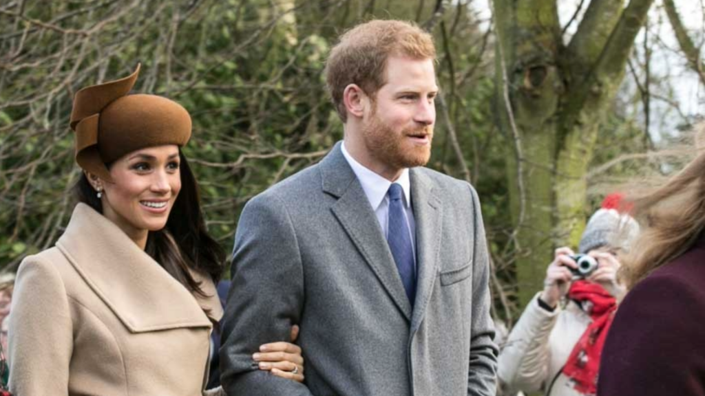 Prince Harry and Meghan Markle during Christmas