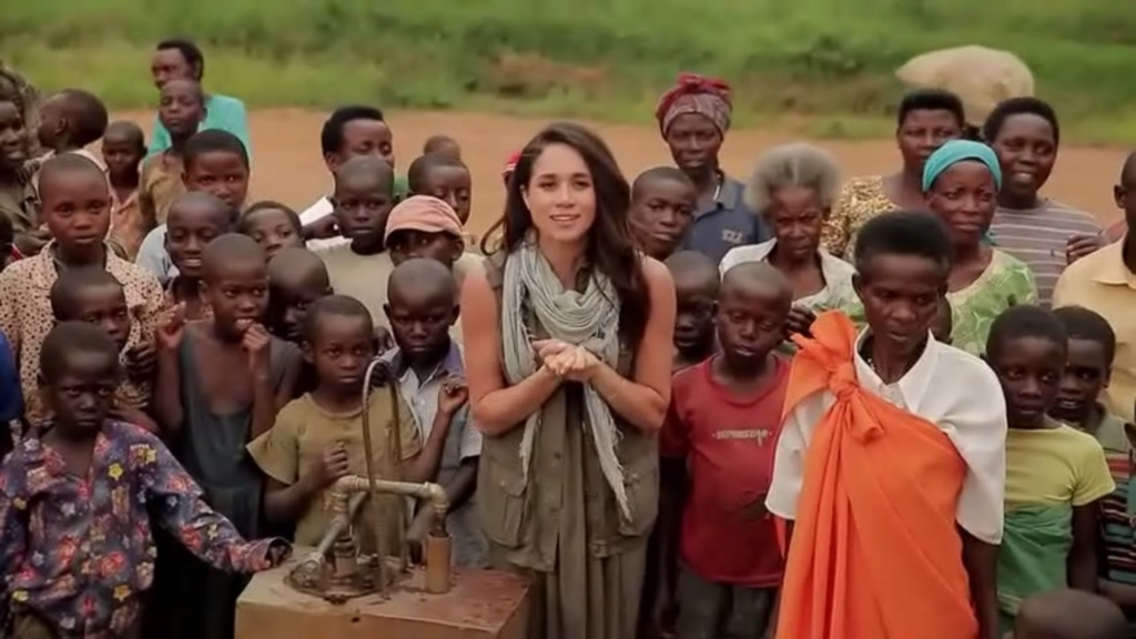 Meghan Markle drilling a borehole in Rwanda