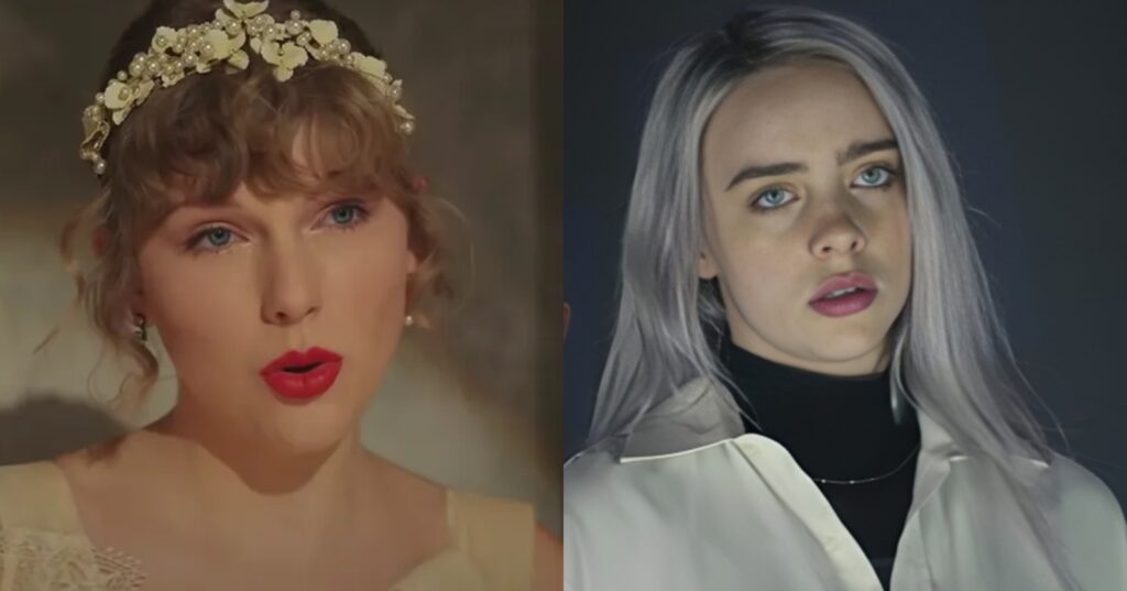 Taylor Swift in Willow and Billie Eilish in Ocean Eyes