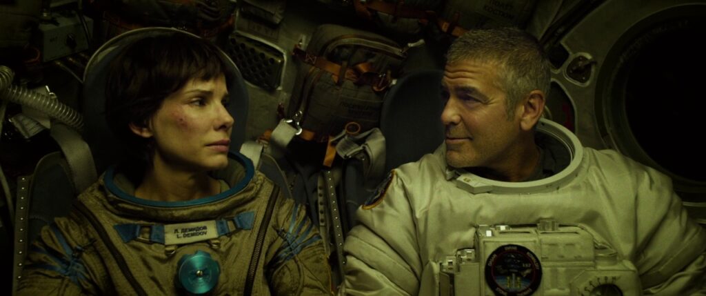 Sandra Bullock and George Clooney in Gravity