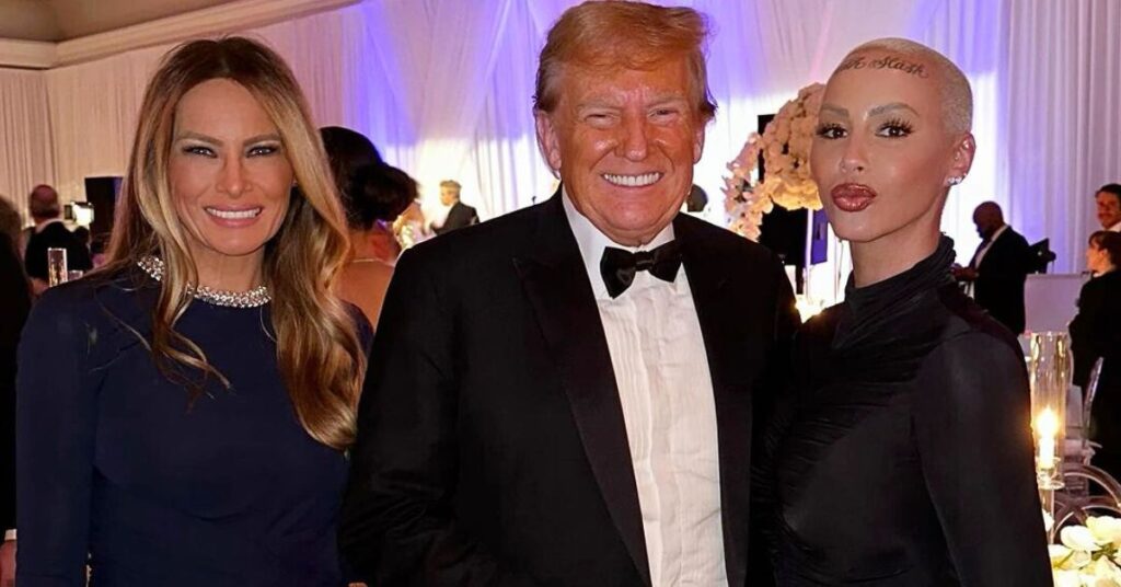 Melania Trump, Donald Trump and Amber Rose 