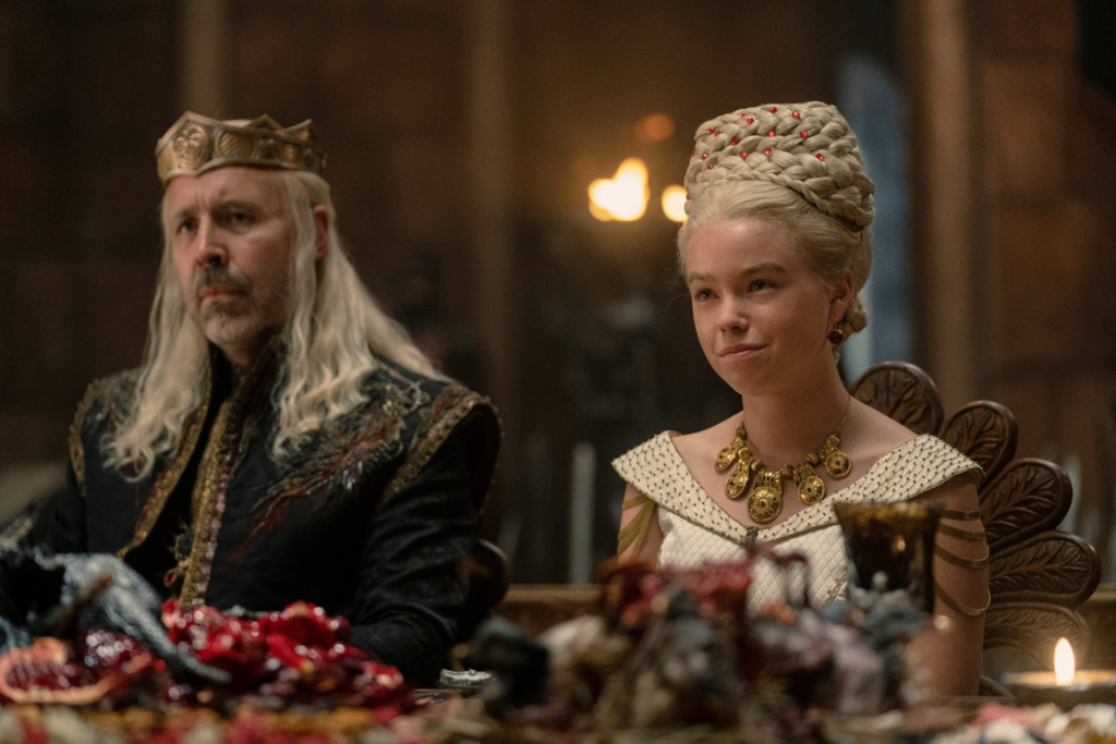 Viserys and Rhaenyra in House of the Dragon | Credits: HBO