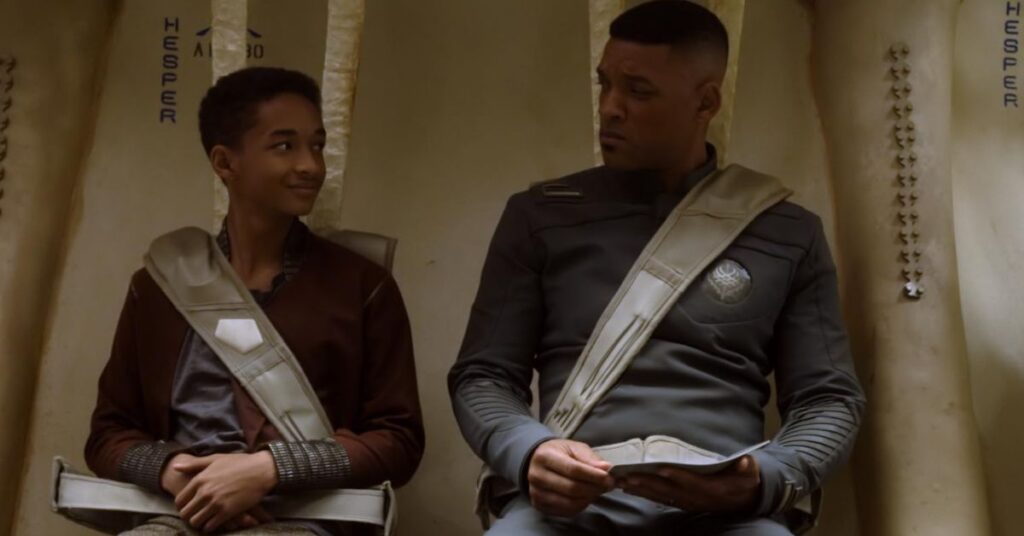 Jaden and Will Smith in After Earth