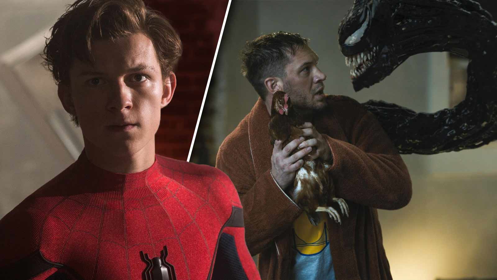 Tom Holland in Spider-Man, Tom Hardy’s Venom