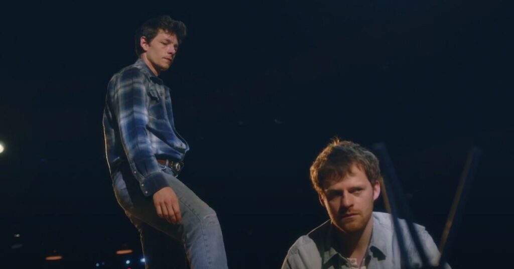 Mike Faist and Lucas Hedges in Brokeback Mountain