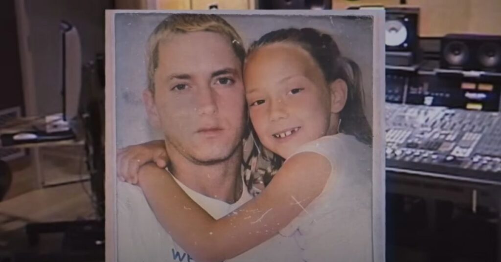 Eminem with young Hailie Jade in Temporary