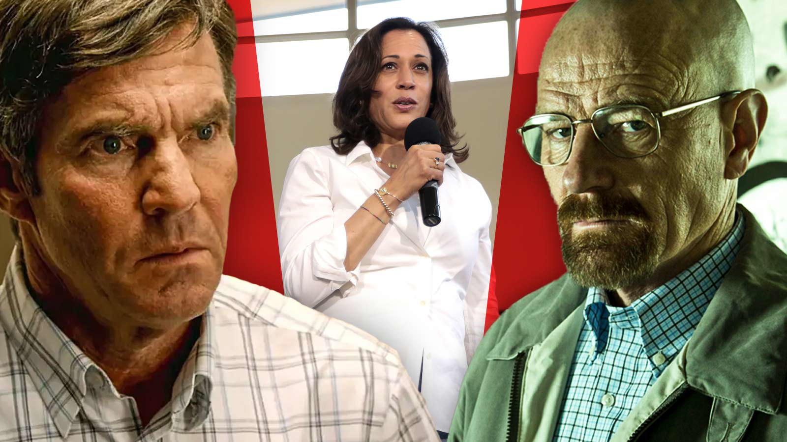 dennis quaid, bryan cranston and kamala harris