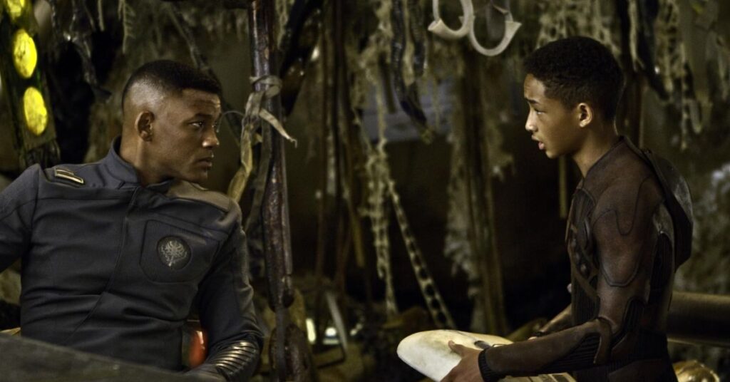 Will Smith and Jaden Smith in After Earth