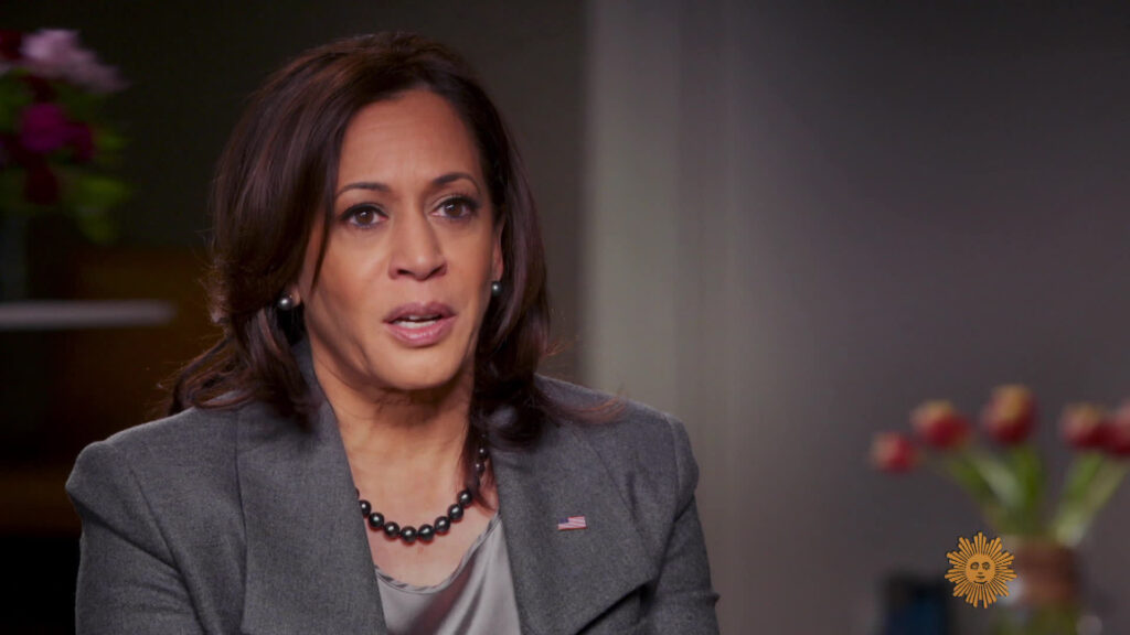 Kamala Harris in an interview with CBS News