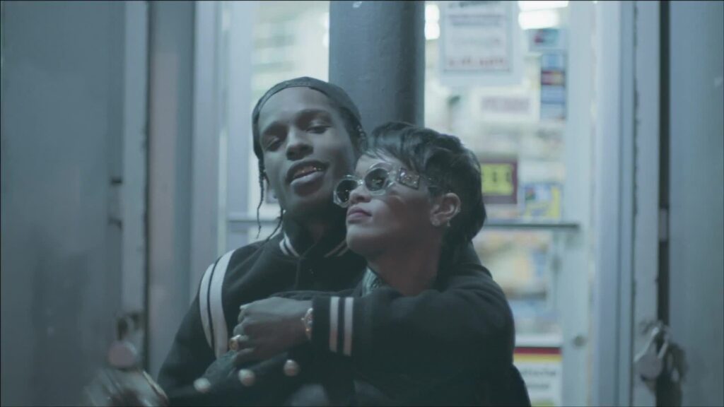 Rihanna and A$AP Rocky in Fashion Killa music video