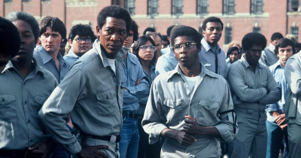 Morgan Freeman and David Harris in Attica