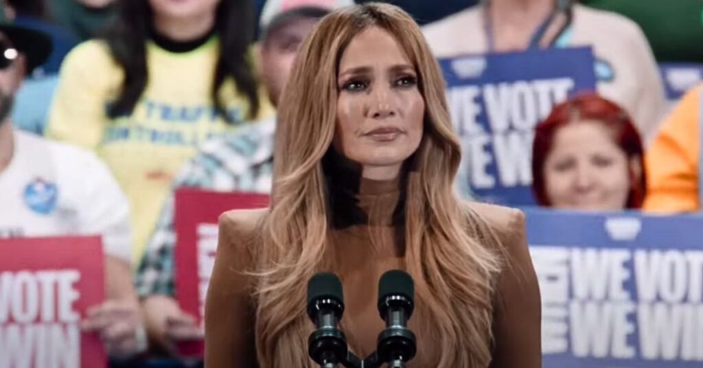 Jennifer Lopez at the Kamala Harris rally