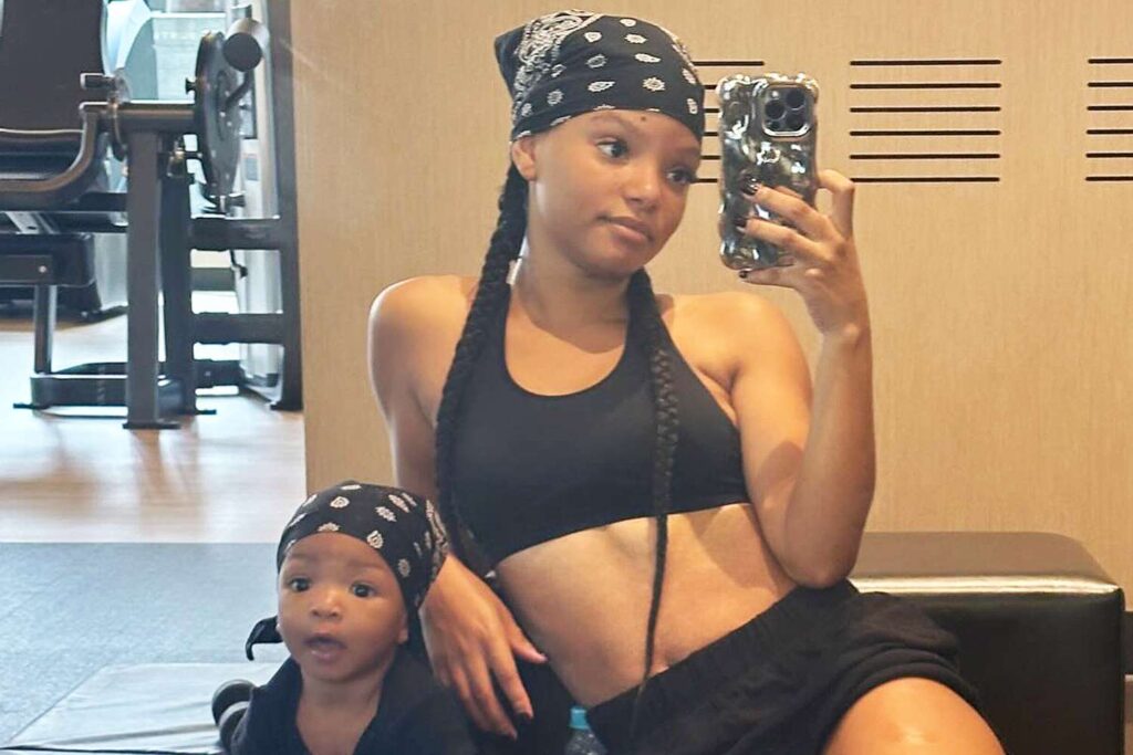 Halle Bailey and Baby Halo 