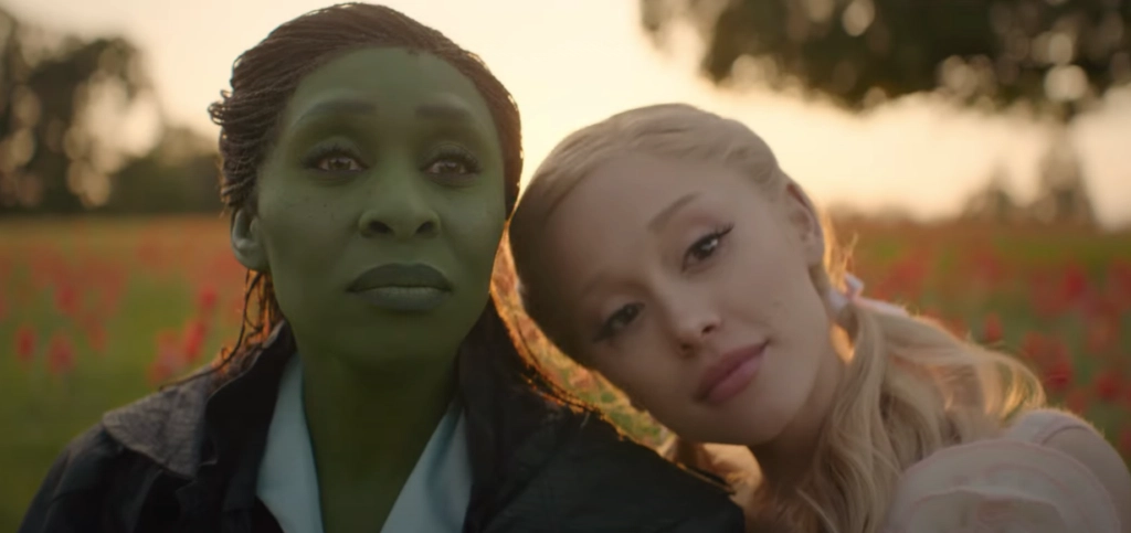 Cynthia Erivo and Ariana Grande in a still from Wicked