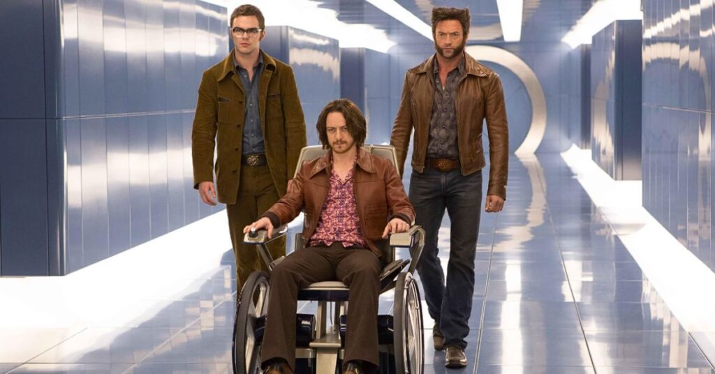 Nicholas Hoult, Hugh Jackman, and James McAvoy in X-Men: Days of Future Past