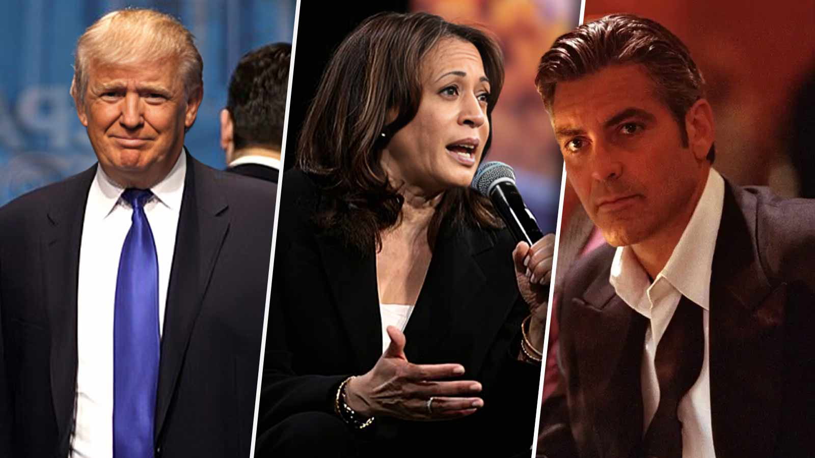 George Clooney, Kamala Harris, Donald Trump