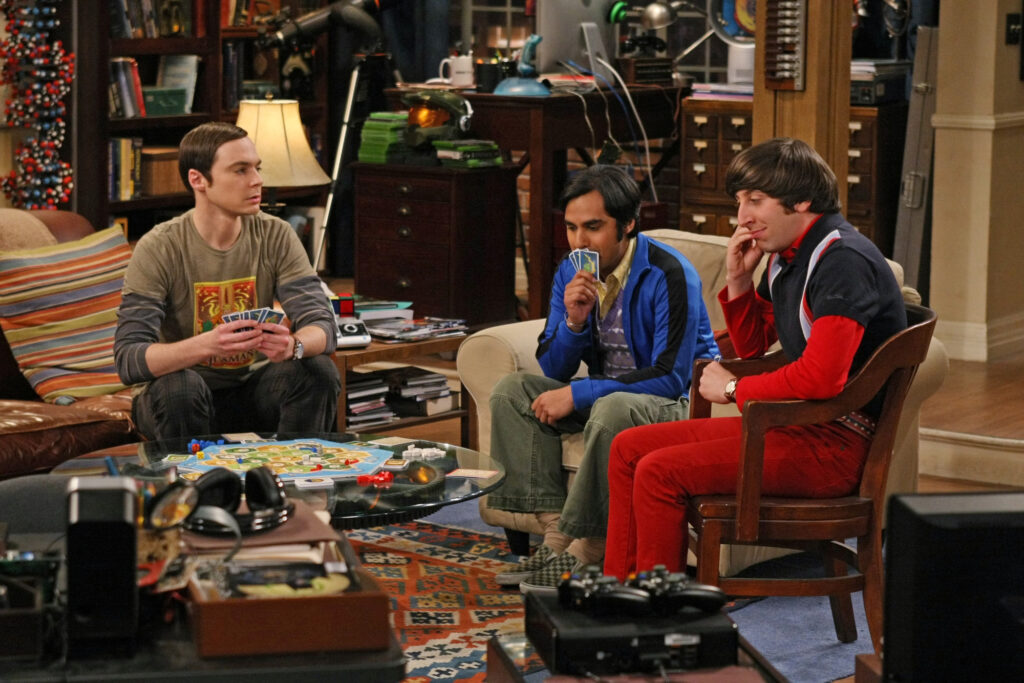 Jim Parsons, Kunal Nayyar, and Simon Helberg in The Big Bang Theory 