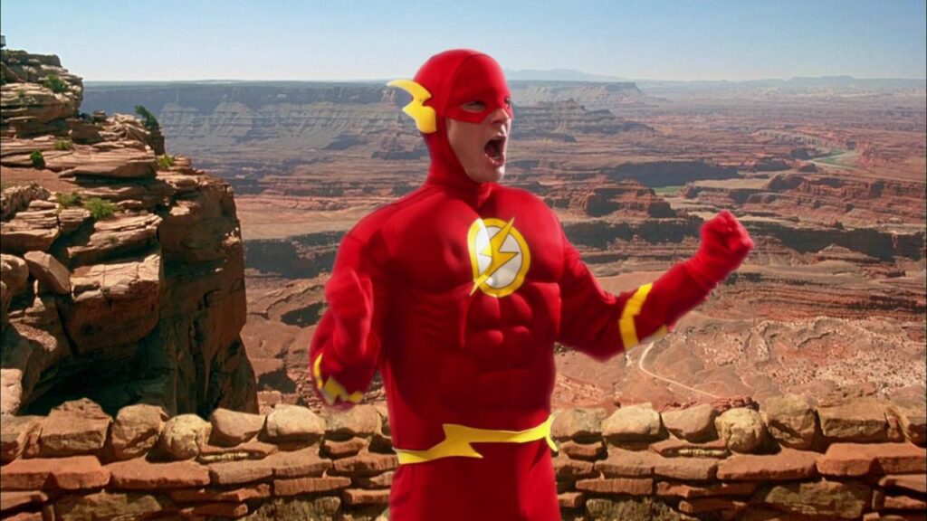 Jim Parsons' Sheldon Cooper as The Flash in The Big Bang Theory 