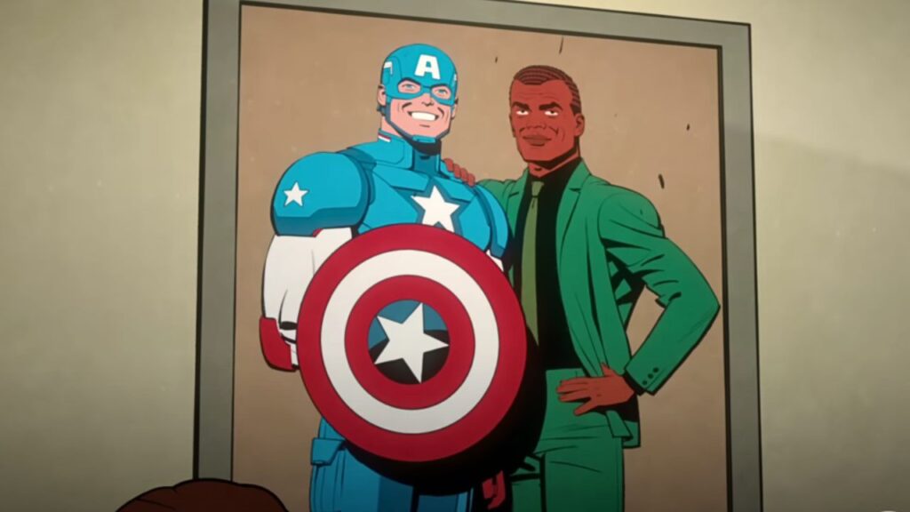 Captain America and Norman Osborn in Your Friendly Neighborhood Spider-Man