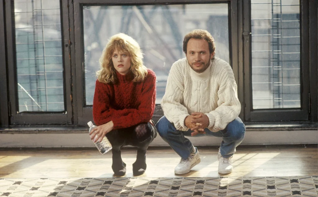 Meg Ryan as Sally Albright and Billy Crystal as Harry Burns in When Harry Met Sally....