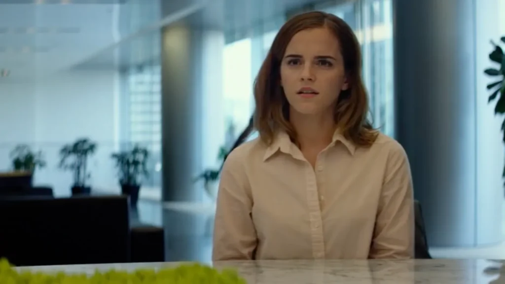 Emma Watson as Mae Holland, the protagonist of Dave Eggers' 2013 novel The Circle