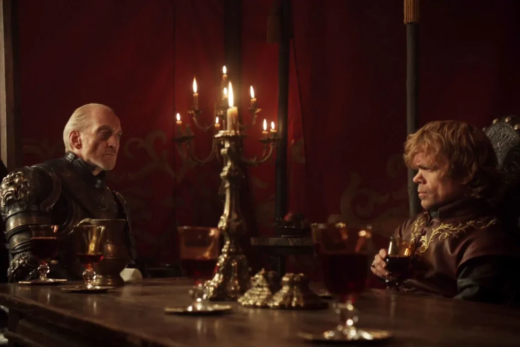 Tywin Lannister and Tyrion Lannister in Game of Thrones