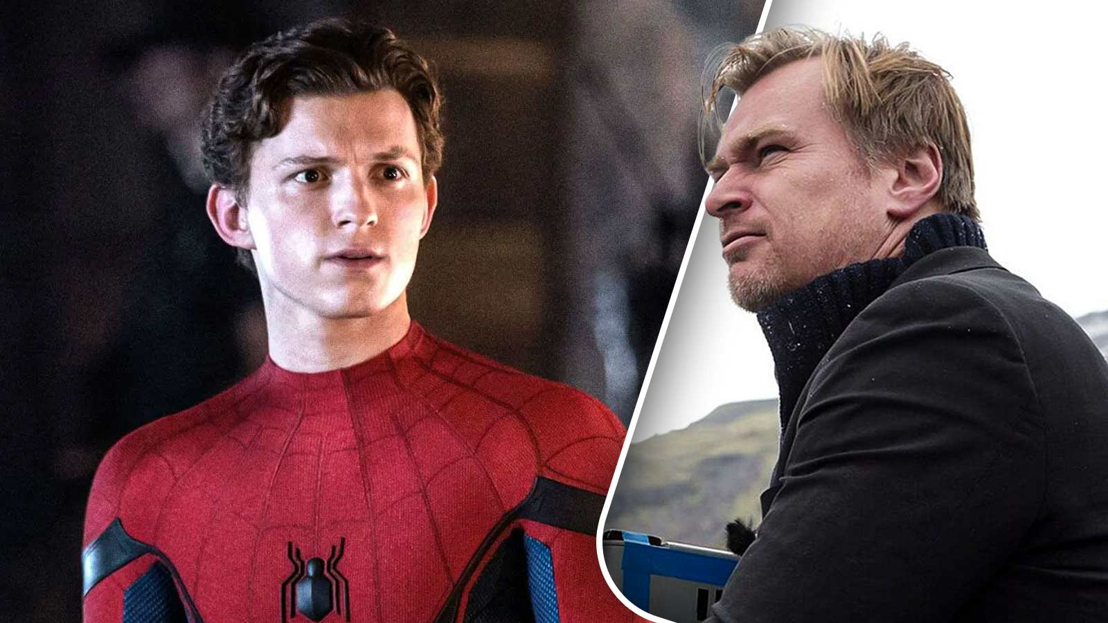 tom holland as spider-man and christopher nolan