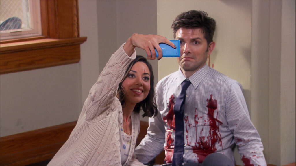 Adam Scott and Aubrey Plaza