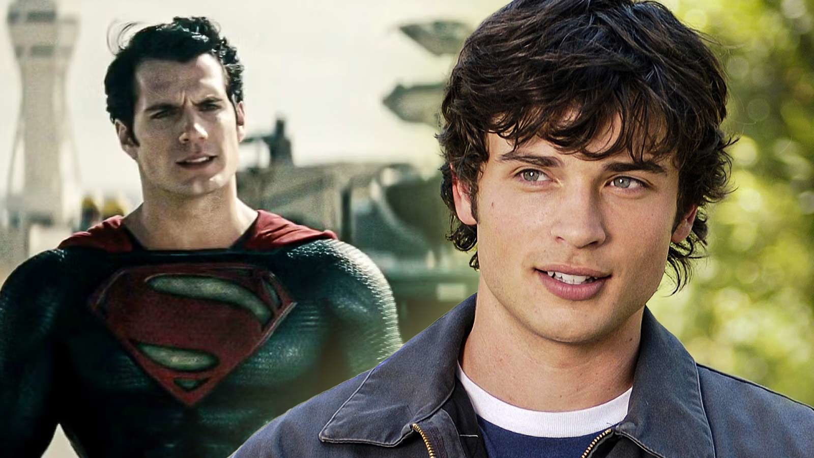 henry cavill as superman and tom welling in smallville