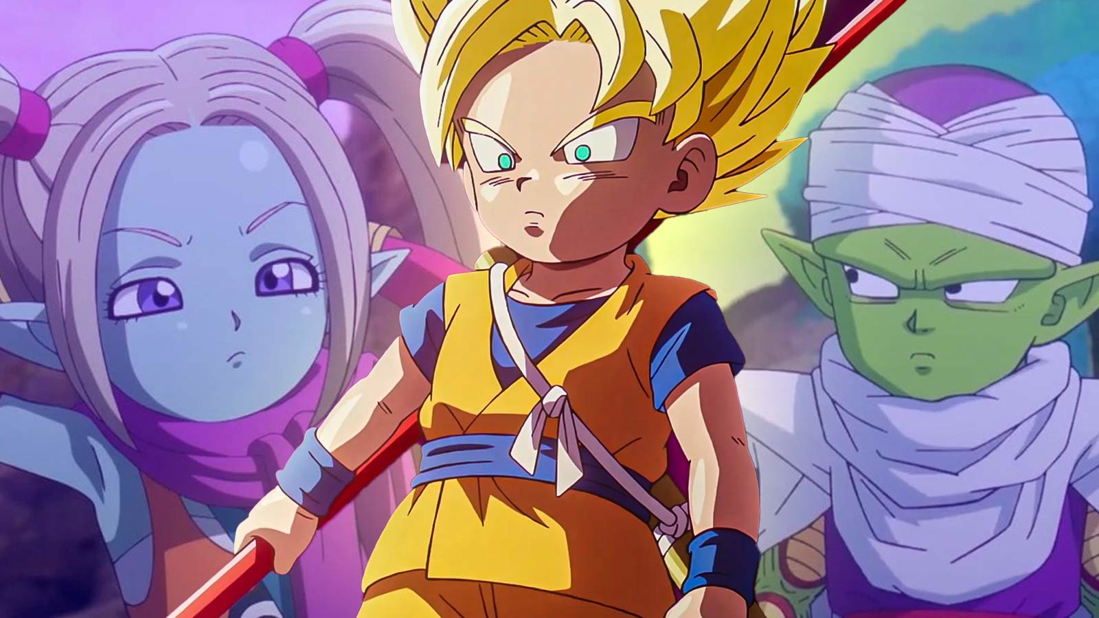 goku, piccolo and panzy in dragon ball daima