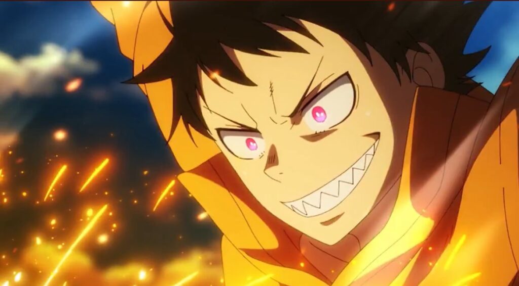 Shinra fighting in fire force