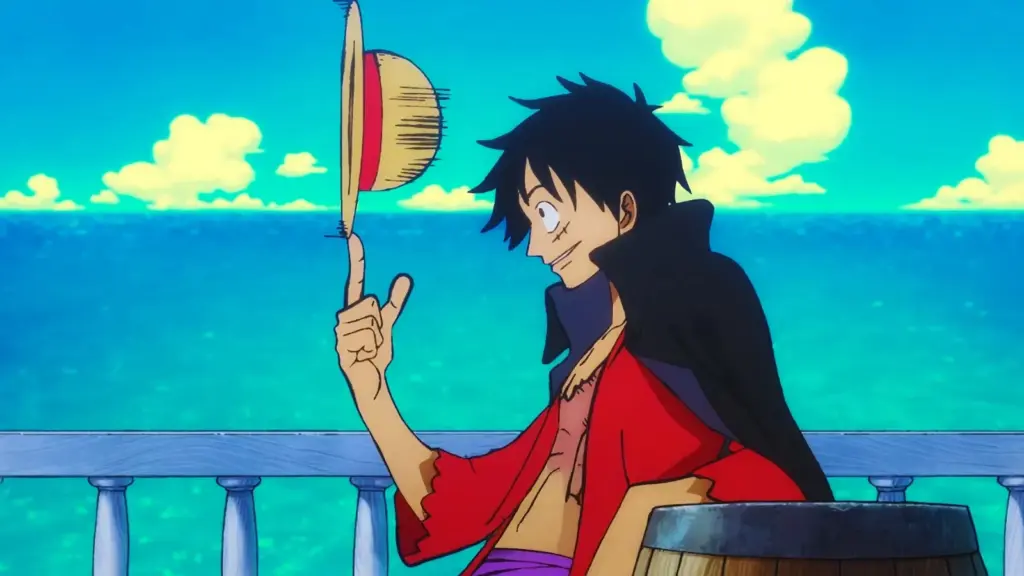 Luffy playing with his straw hat