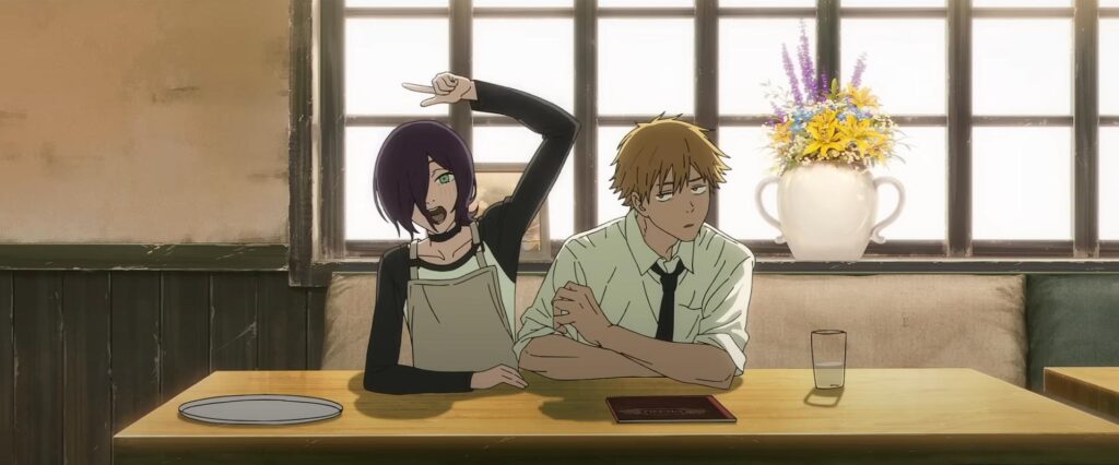 Denji and Reze sitting together
