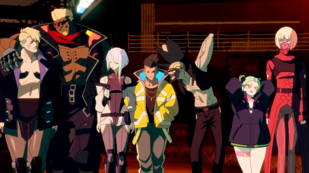 The cast of the animated show Cyberpunk: Edgerunners