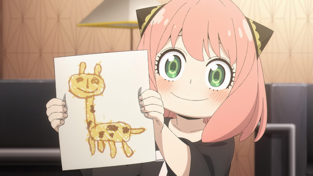 Anya showing her art