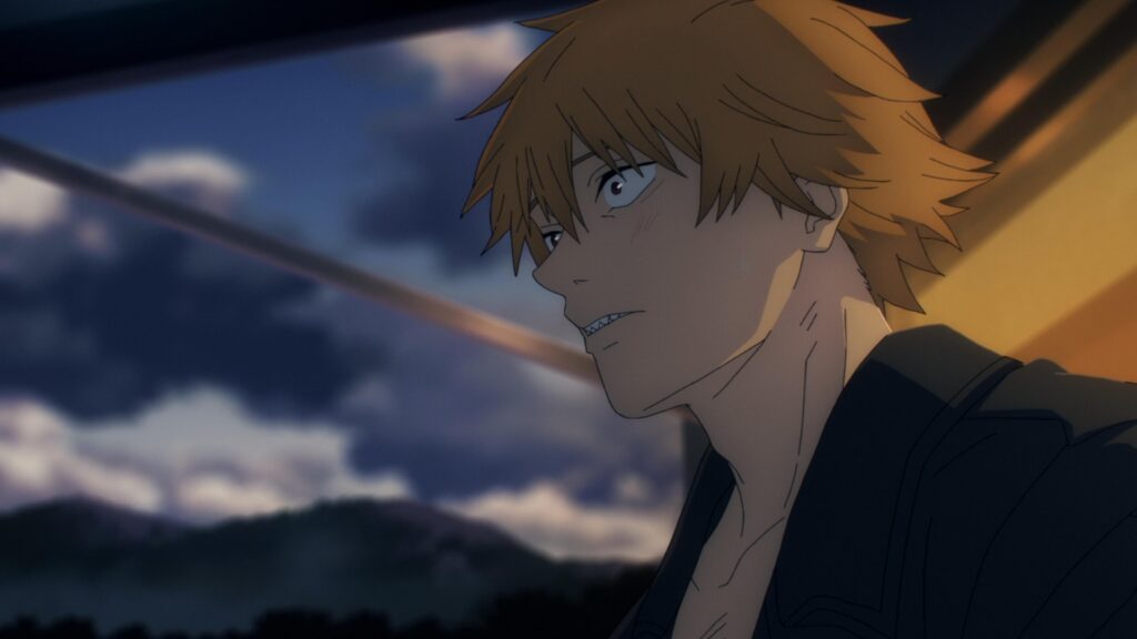 Denji talking to makima in chainsaw man