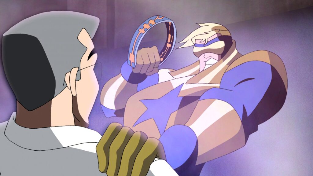 Booster Gold helps a scientist