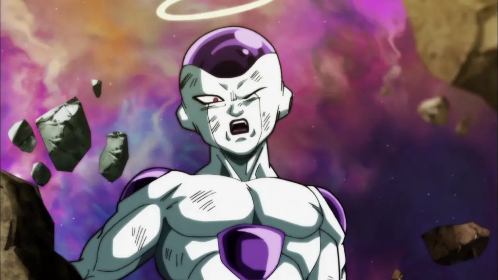 Frieza talking with his one eye open