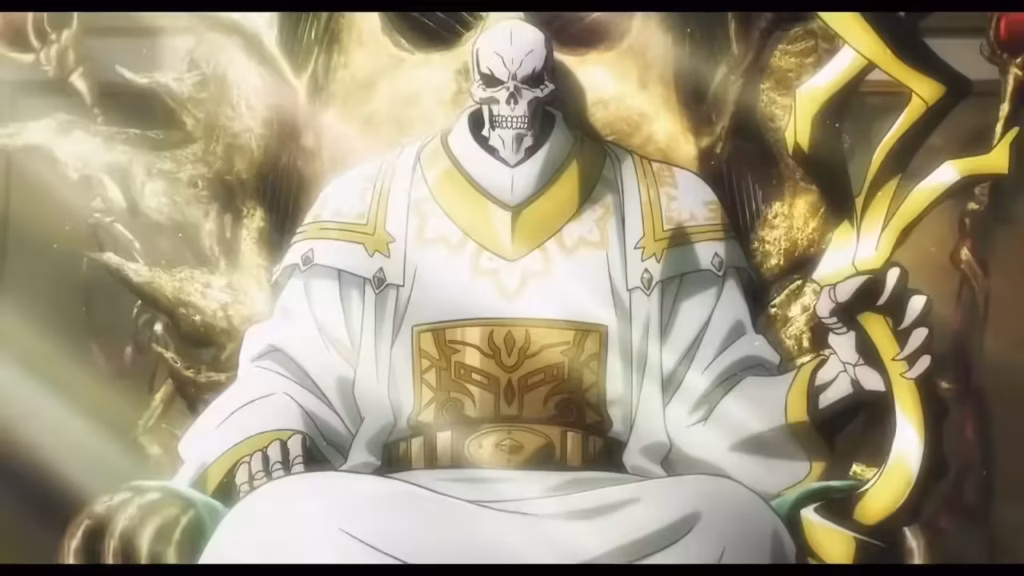 ainz sits on his throne