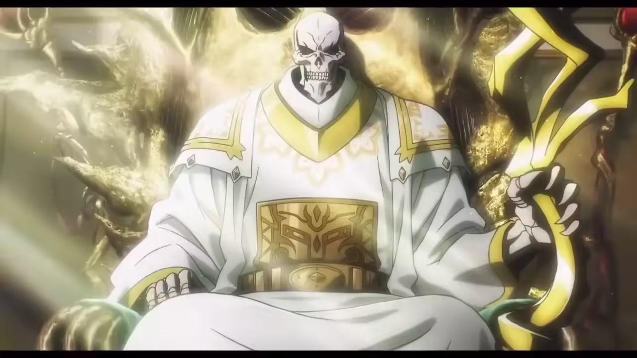 ainz sits on his throne