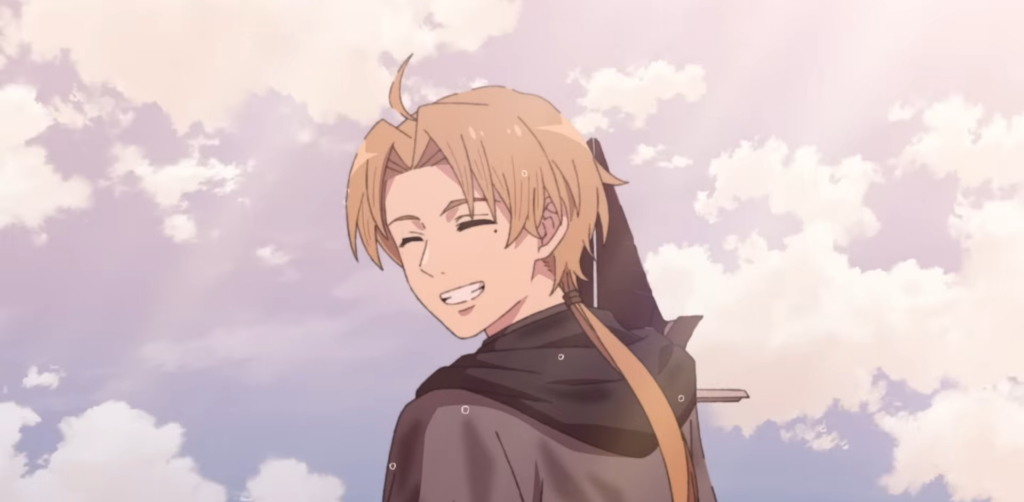 Mushoku Tensei Season 3: Release Date, Plot, Voice Cast and Everything We Know 2 Rudeus smiling at Roxy in Mushoku Tensei Season 3 trailer
