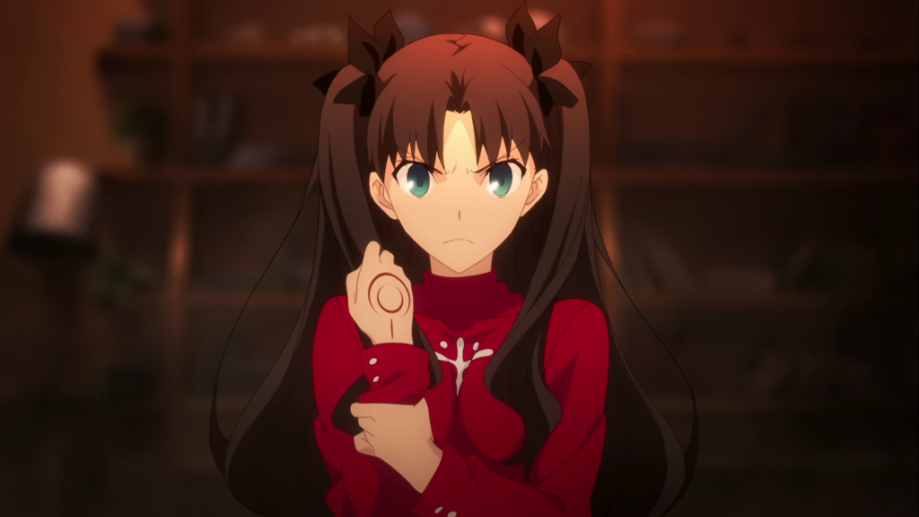 Rin Tohsaka showing her command spell