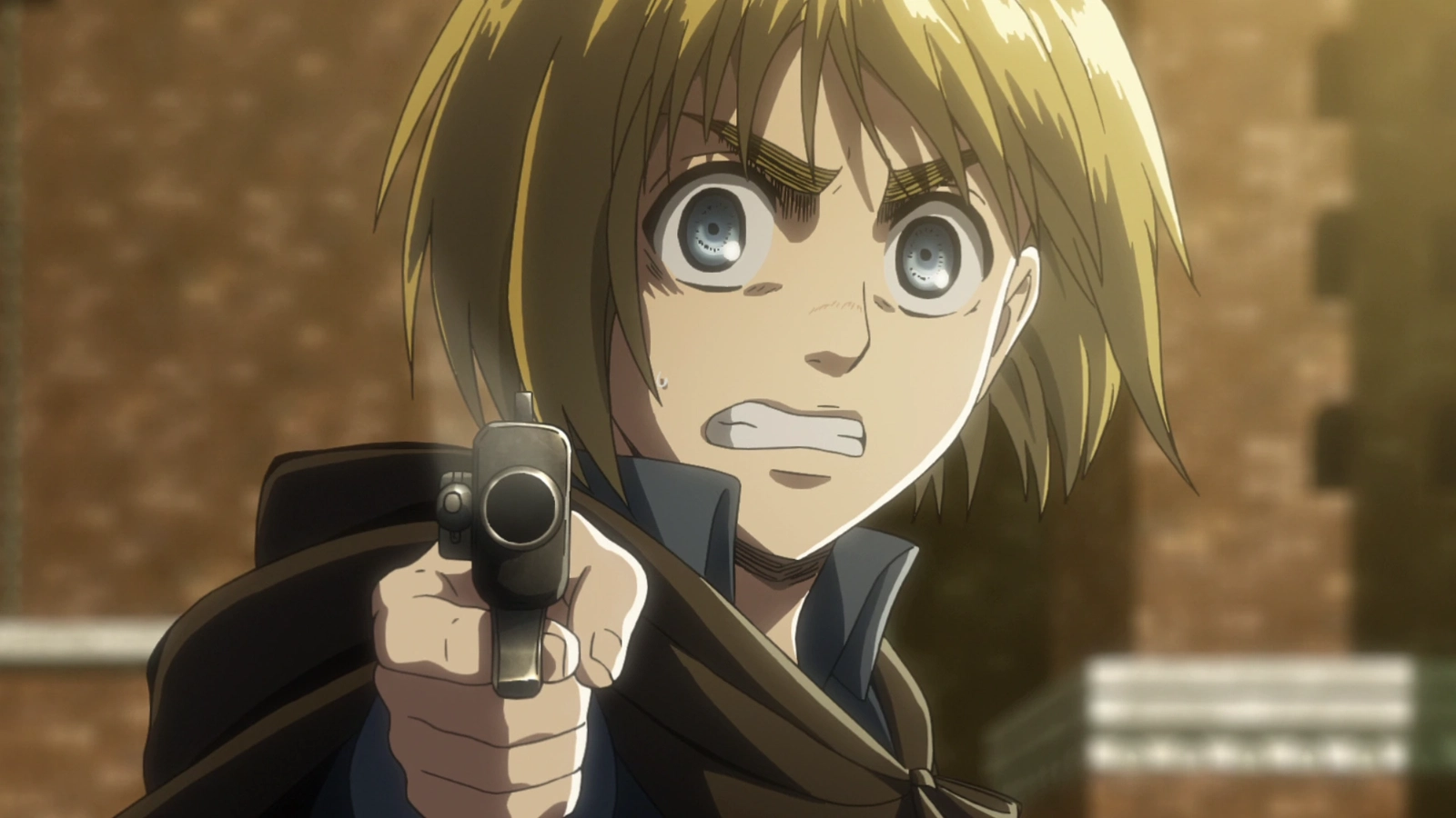 Armin shoots a gun