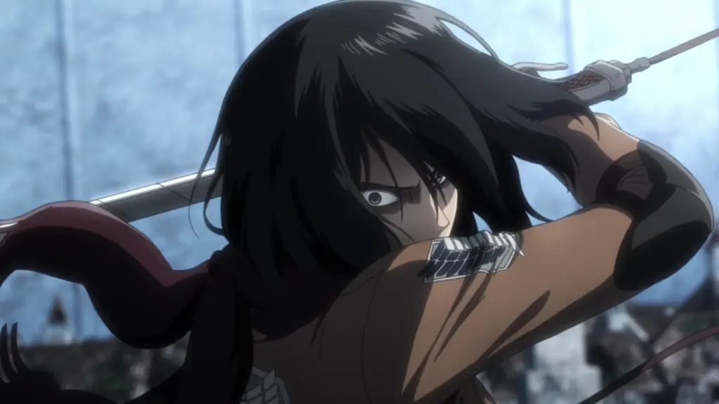 Mikasa attacking Bertholt