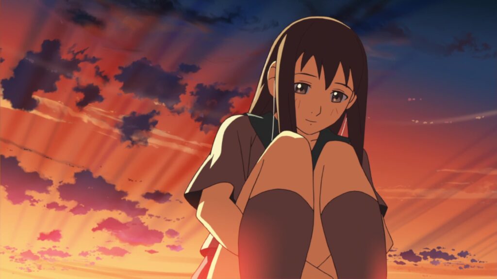 Every Makoto Shinkai Movie, Ranked 4 Sayuri sitting during sun set