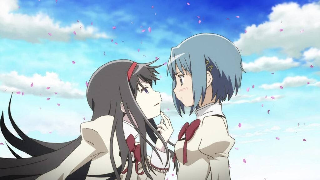 Homura talking to Sayaka at the end