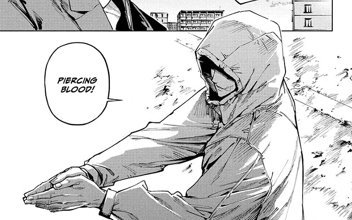 Yuji using blood technique