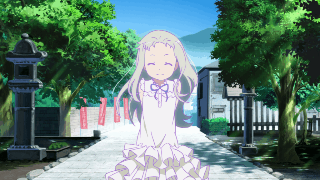 Menma in the opening of Anohana